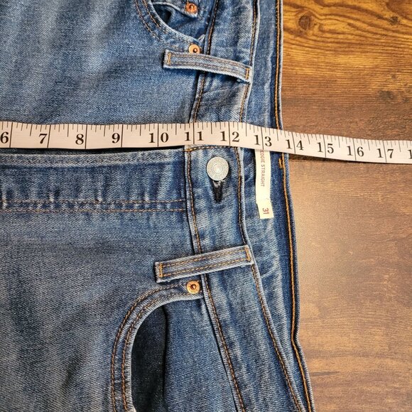 Levi's Jeans Size 31 Wedgie Straight Button Fly High Rise Medium Light Wash - Picture 10 of 13